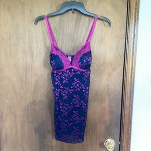 Lilac & London floral Lace padded bust baby doll nighty & panty size S